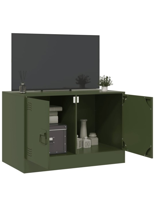 TV skříňka olivově zelená 67 x 39 x 44 cm ocel