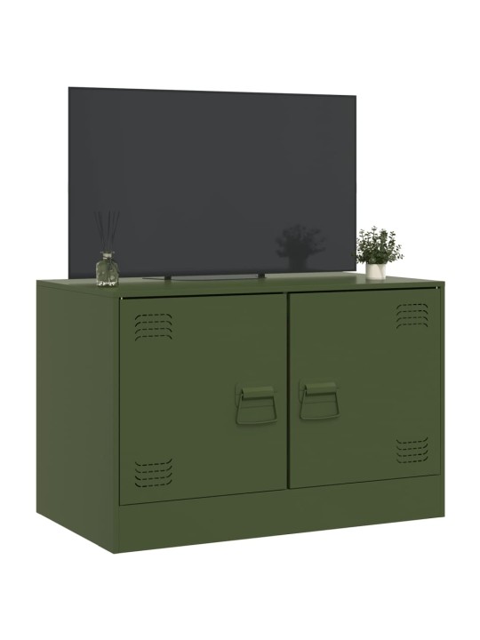 TV skříňka olivově zelená 67 x 39 x 44 cm ocel