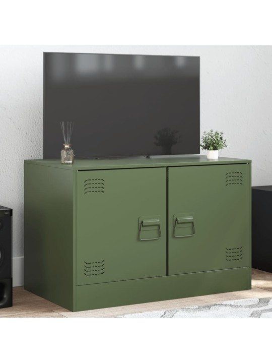 TV skříňka olivově zelená 67 x 39 x 44 cm ocel