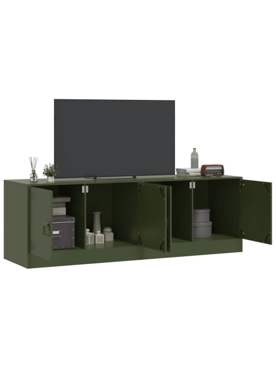 TV skříňky 2 ks olivově zelené 67 x 39 x 44 cm ocel