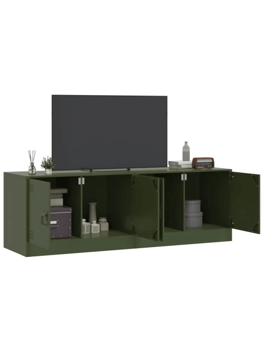 TV skříňky 2 ks olivově zelené 67 x 39 x 44 cm ocel