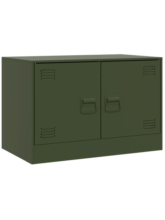 TV skříňky 2 ks olivově zelené 67 x 39 x 44 cm ocel
