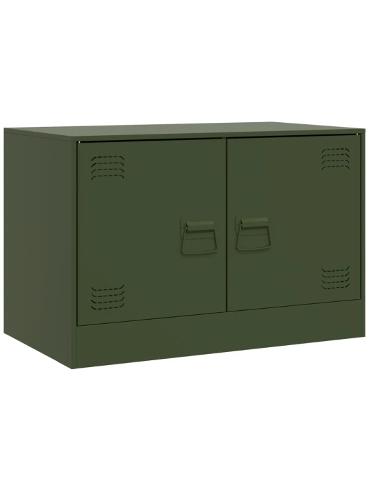 TV skříňky 2 ks olivově zelené 67 x 39 x 44 cm ocel