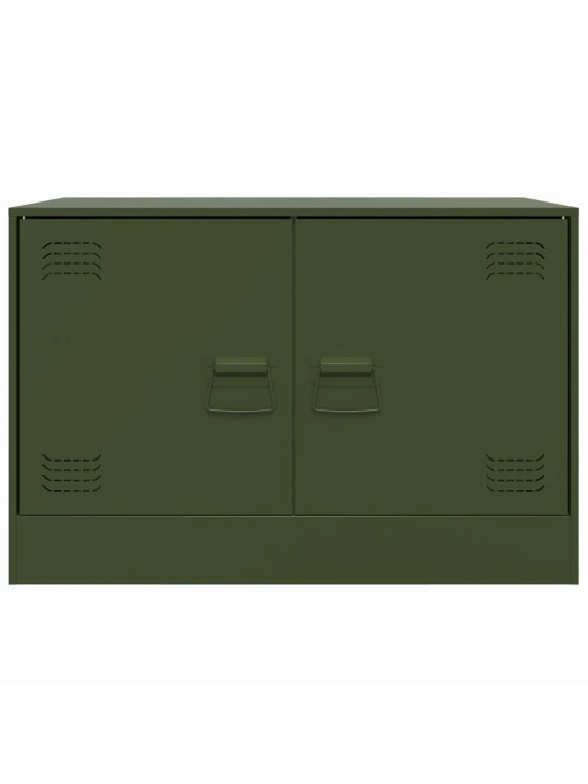 TV skříňky 2 ks olivově zelené 67 x 39 x 44 cm ocel