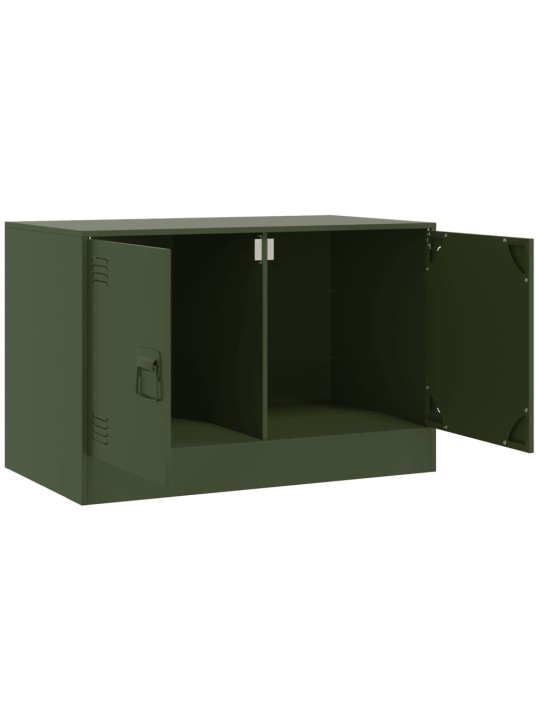 TV skříňky 2 ks olivově zelené 67 x 39 x 44 cm ocel