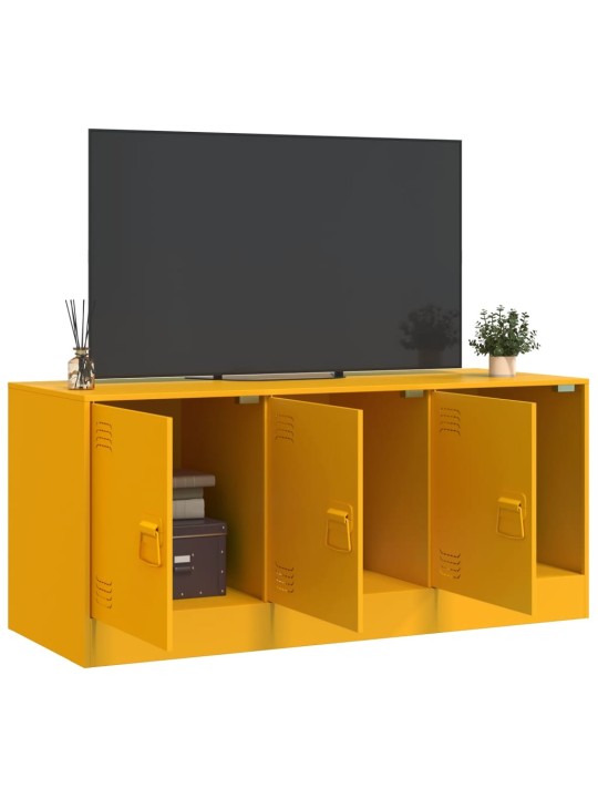 TV skříňka hořčicově žlutá 99 x 39 x 44 cm ocel