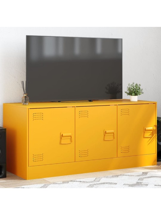 TV skříňka hořčicově žlutá 99 x 39 x 44 cm ocel
