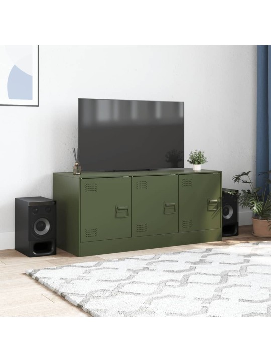 Tv skříňka olivově zelená 99 x 39 x 44 cm ocel