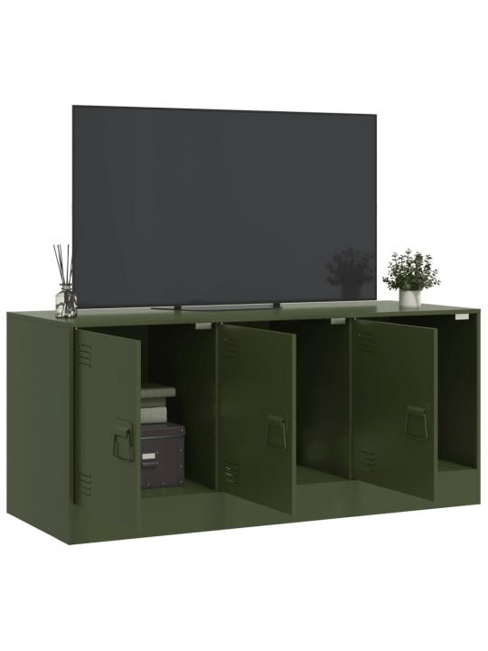 Tv skříňka olivově zelená 99 x 39 x 44 cm ocel