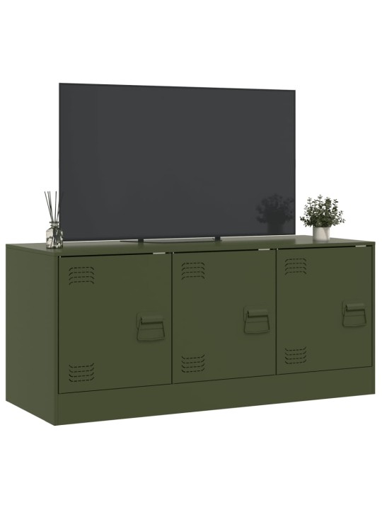Tv skříňka olivově zelená 99 x 39 x 44 cm ocel