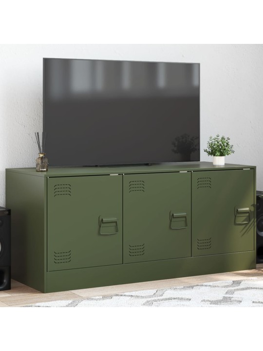 Tv skříňka olivově zelená 99 x 39 x 44 cm ocel