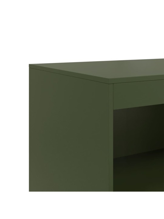 Příborník olivově zelený 67 x 39 x 107 cm ocel