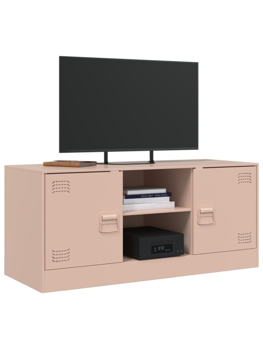 TV skříňka růžová 99 x 39 x 44 cm ocel