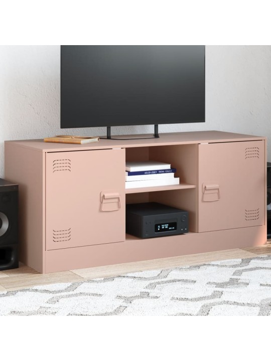 TV skříňka růžová 99 x 39 x 44 cm ocel