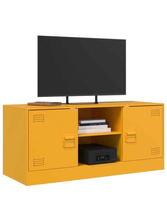 TV skříňka hořčicově žlutá 99 x 39 x 44 cm ocel