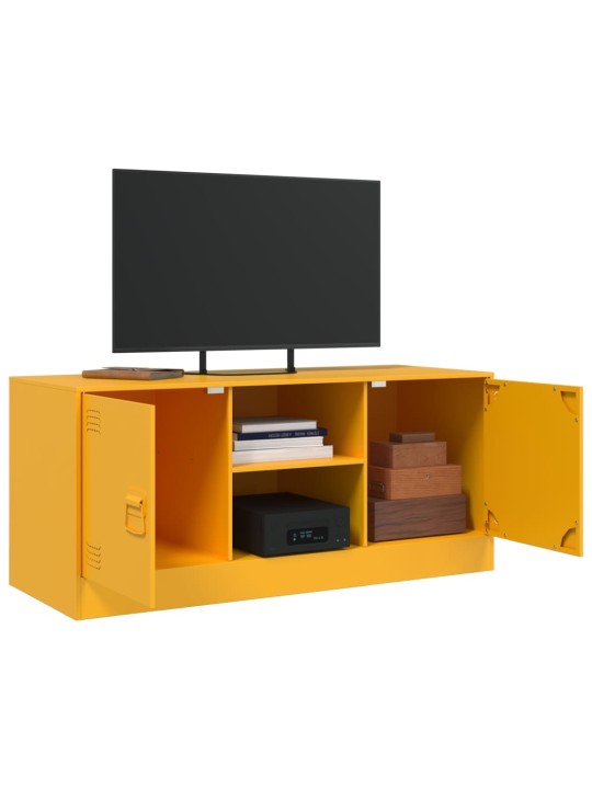 TV skříňka hořčicově žlutá 99 x 39 x 44 cm ocel