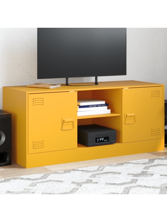 TV skříňka hořčicově žlutá 99 x 39 x 44 cm ocel