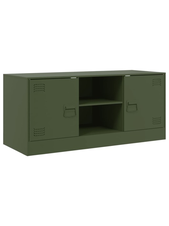 TV skříňka olivově zelená 99 x 39 x 44 cm ocel