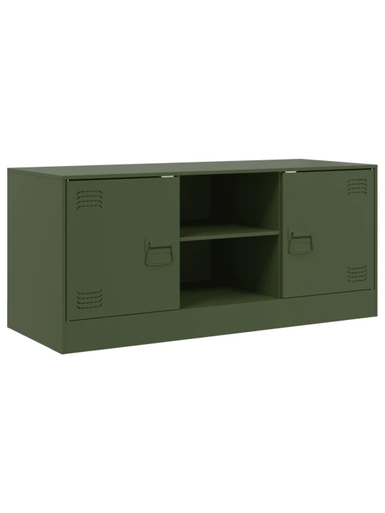 TV skříňka olivově zelená 99 x 39 x 44 cm ocel