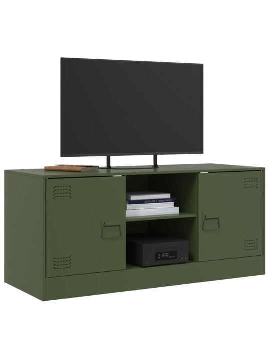 TV skříňka olivově zelená 99 x 39 x 44 cm ocel