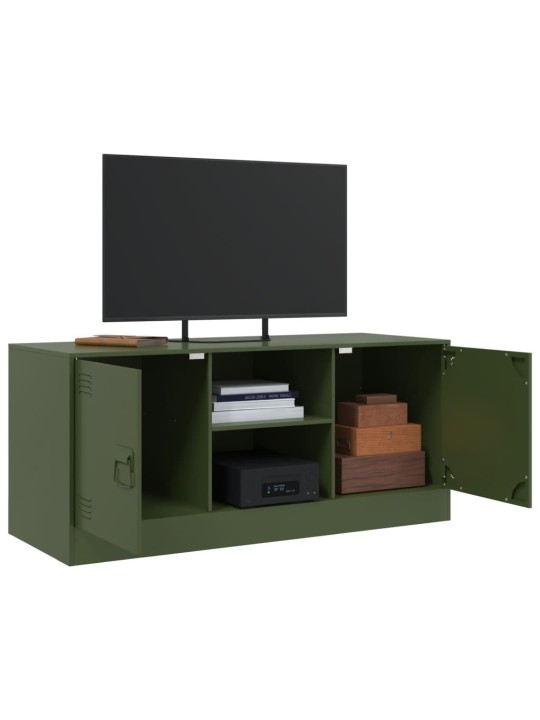TV skříňka olivově zelená 99 x 39 x 44 cm ocel