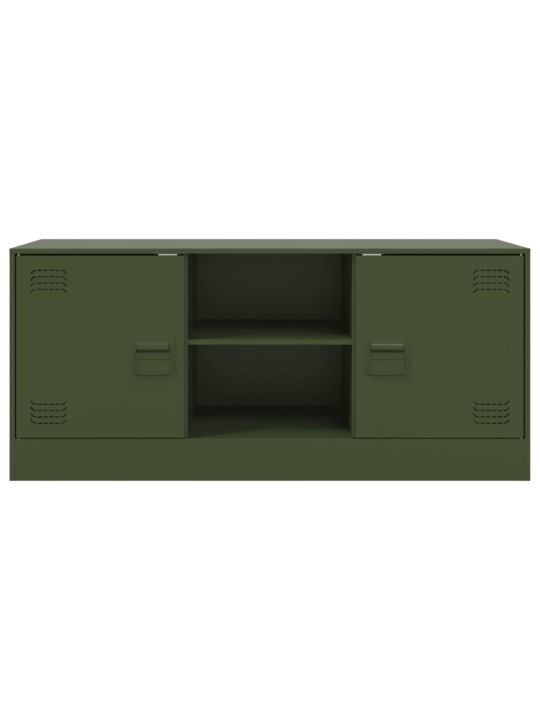 TV skříňka olivově zelená 99 x 39 x 44 cm ocel