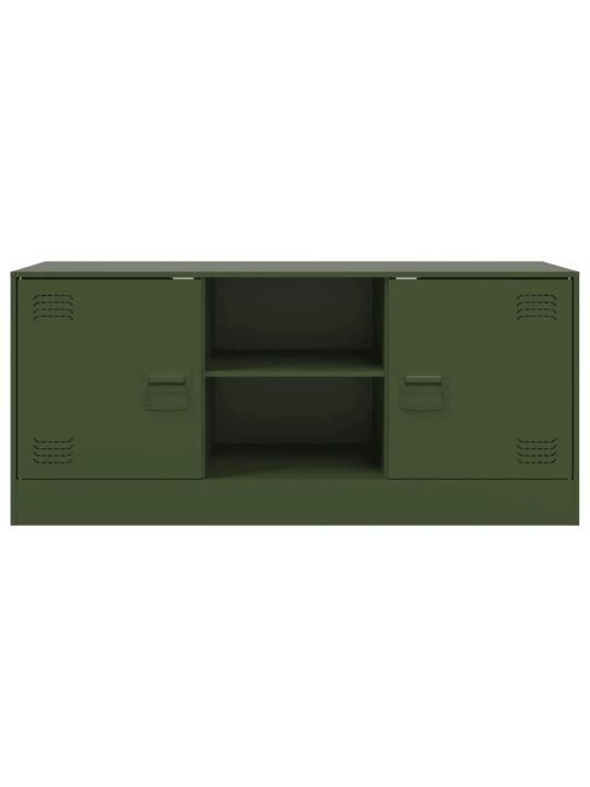 TV skříňka olivově zelená 99 x 39 x 44 cm ocel
