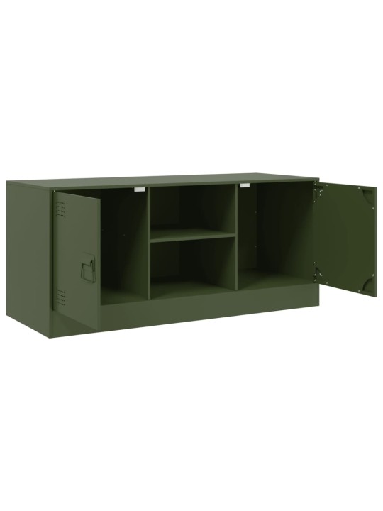 TV skříňka olivově zelená 99 x 39 x 44 cm ocel