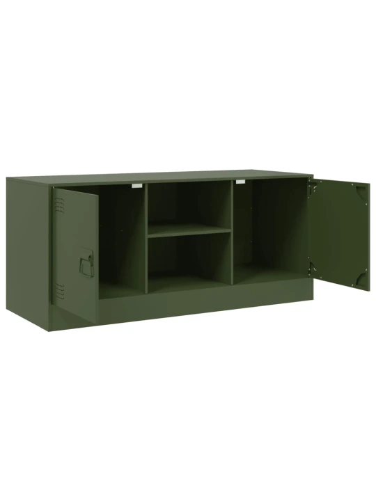 TV skříňka olivově zelená 99 x 39 x 44 cm ocel
