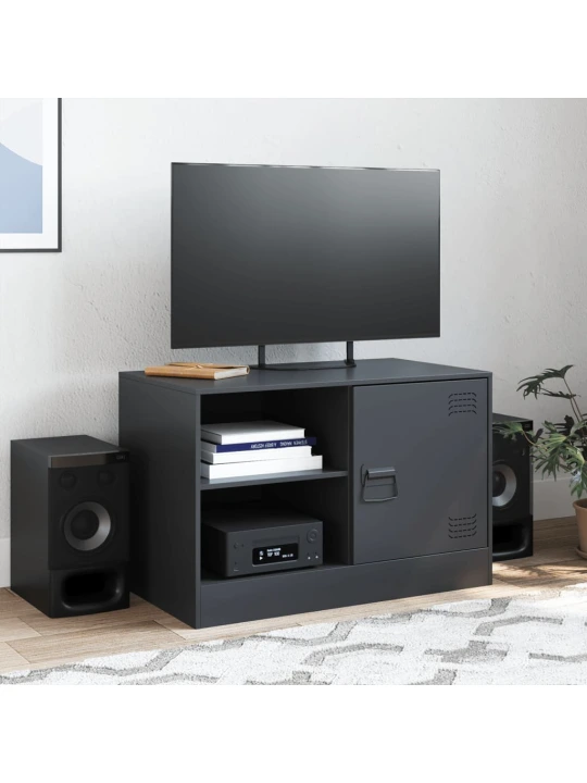 TV skříňka černá 67 x 39 x 44 cm ocel