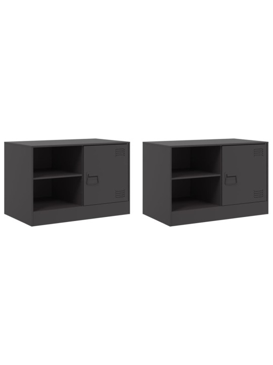 TV skříňky 2 ks černé 67 x 39 x 44 cm ocel