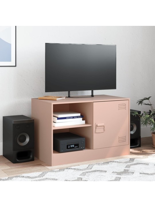 TV skříňka růžová 67 x 39 x 44 cm ocel