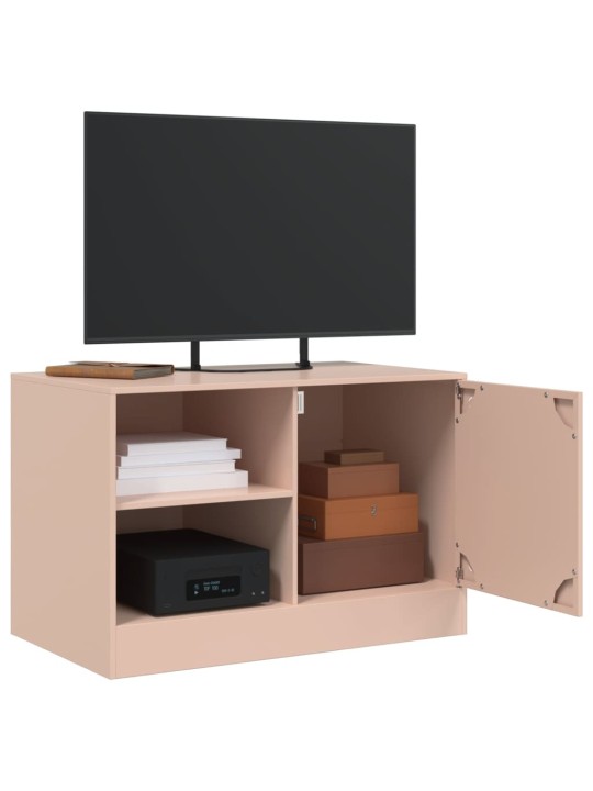 TV skříňky 2 ks růžové 67 x 39 x 44 cm ocel