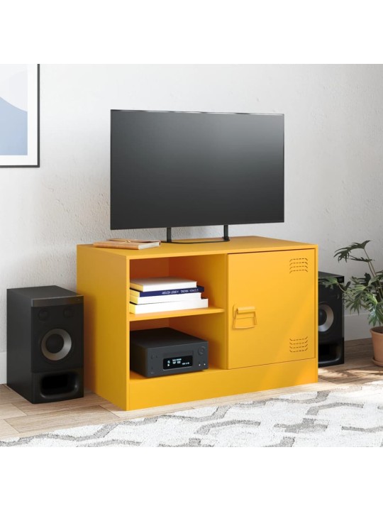 TV skříňka hořčicově žlutá 67 x 39 x 44 cm ocel