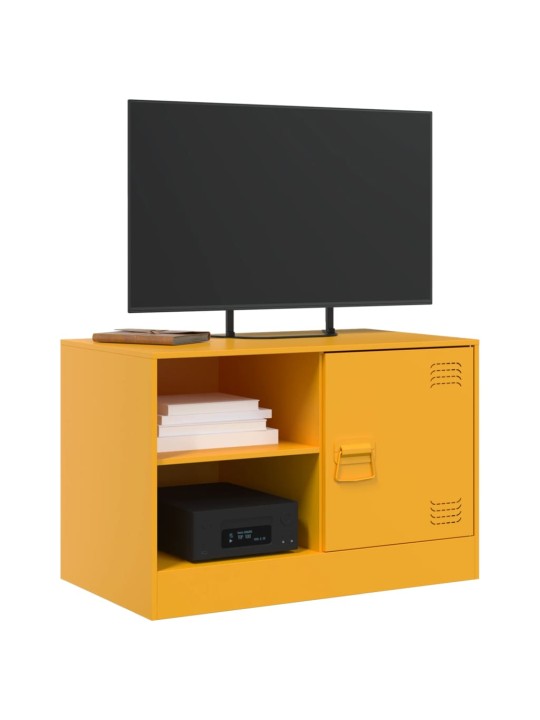 TV skříňky 2 ks hořčicově žluté 67 x 39 x 44 cm ocel