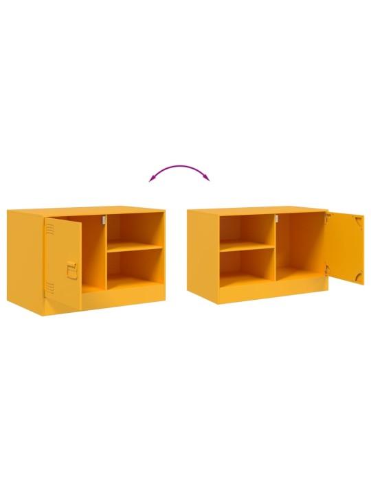TV skříňky 2 ks hořčicově žluté 67 x 39 x 44 cm ocel