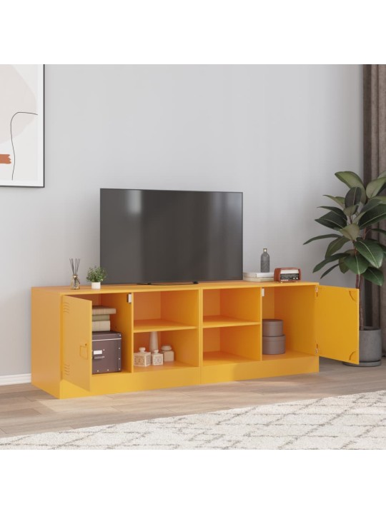TV skříňky 2 ks hořčicově žluté 67 x 39 x 44 cm ocel