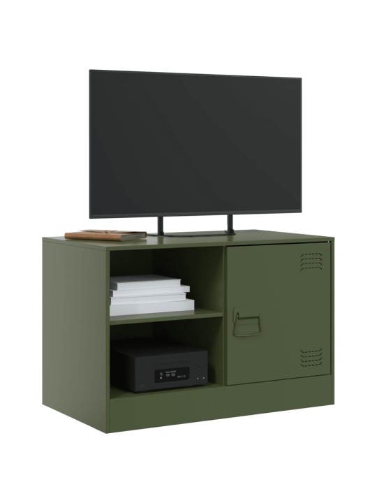 TV skříňka olivově zelená 67 x 39 x 44 cm ocel