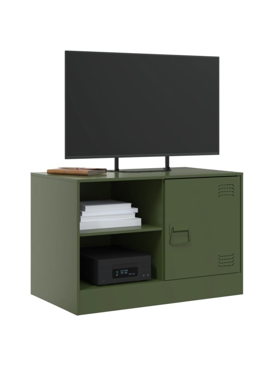 TV skříňky 2 ks olivově zelené 67 x 39 x 44 cm ocel