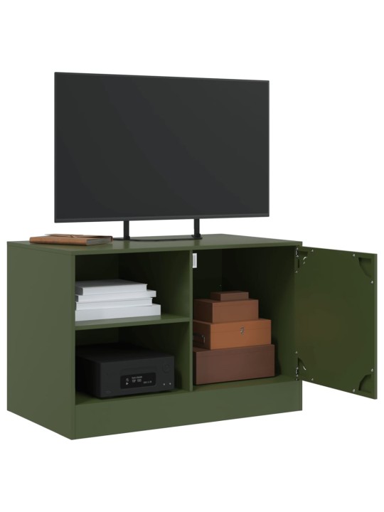 TV skříňky 2 ks olivově zelené 67 x 39 x 44 cm ocel