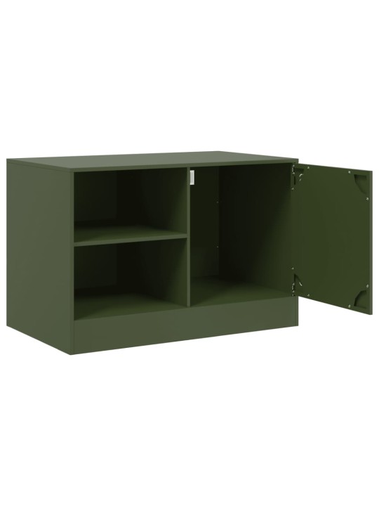 TV skříňky 2 ks olivově zelené 67 x 39 x 44 cm ocel