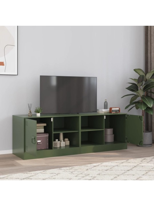 TV skříňky 2 ks olivově zelené 67 x 39 x 44 cm ocel