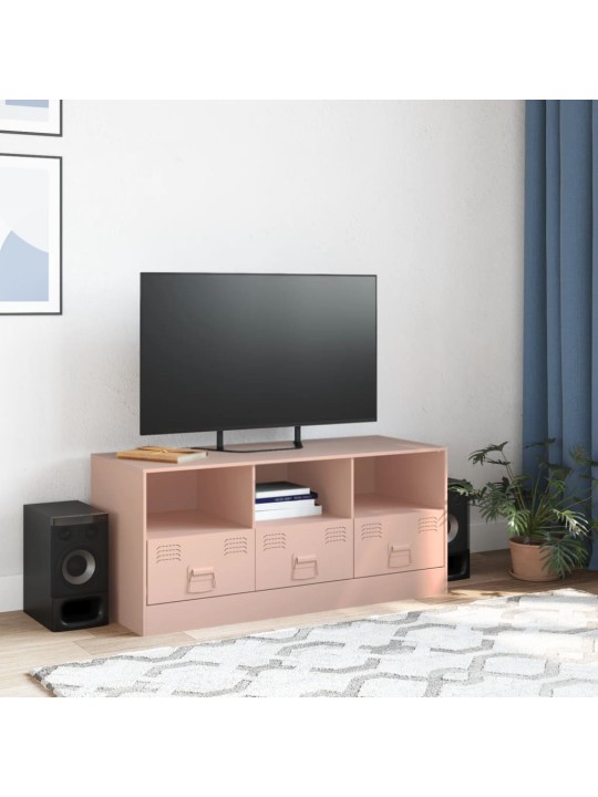 TV skříňka růžová 99 x 39 x 44 cm ocel