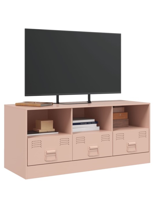 TV skříňka růžová 99 x 39 x 44 cm ocel