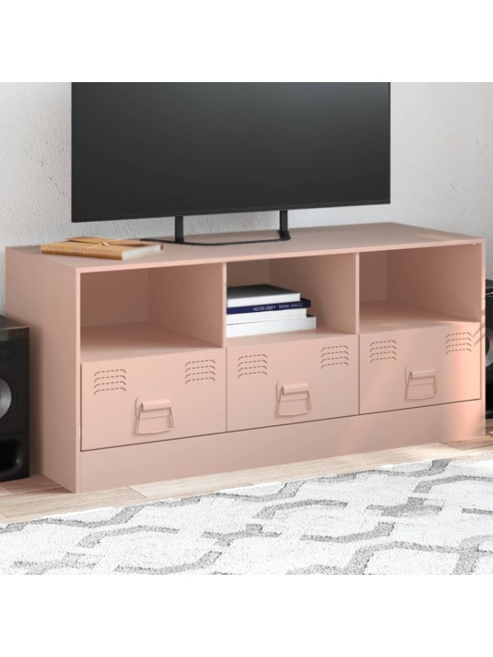 TV skříňka růžová 99 x 39 x 44 cm ocel