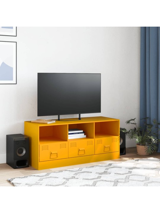 TV skříňka hořčicově žlutá 99 x 39 x 44 cm ocel