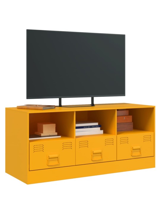 TV skříňka hořčicově žlutá 99 x 39 x 44 cm ocel