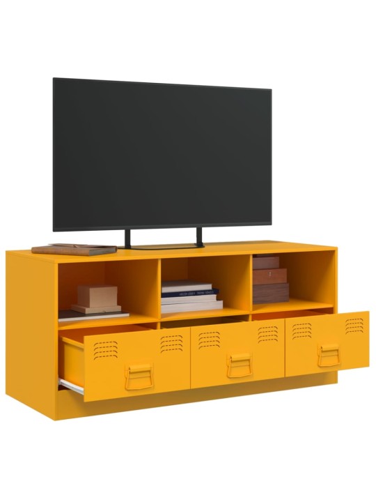 TV skříňka hořčicově žlutá 99 x 39 x 44 cm ocel