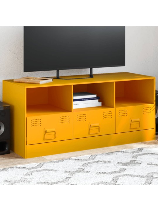 TV skříňka hořčicově žlutá 99 x 39 x 44 cm ocel