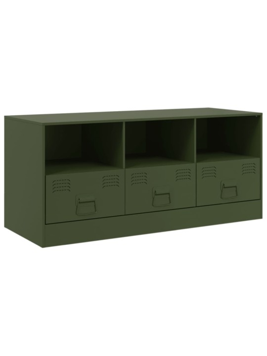 TV skříňka olivově zelená 99 x 39 x 44 cm ocel